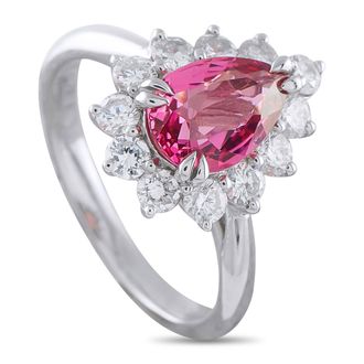 Luxury Bazaar Platinum 0.77ct Diamond and Spinel Ring MF18-052126