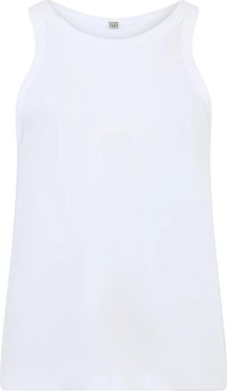 Toteme Curved Rib Tank Top - Dames - Tops zonder mouwen - Wit - XL - Katoen - Tops