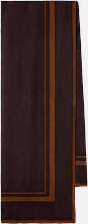 Saint Laurent Cassandre printed wool twill scarf