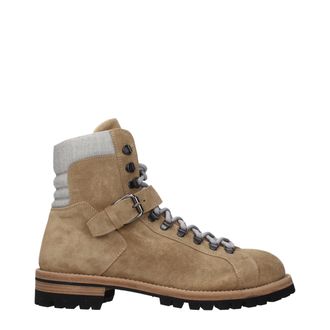 Eleventy Brown Leather Ankle Mens Boots