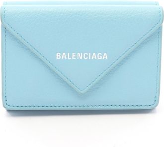 Balenciaga Blue Leather Wallet (Tri-Fold) (Pre-Owned)