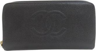 Chanel Pre-owned Wallets, female, Black, Size: ONE SIZE Pre-owned Long wallet (bi-fold)