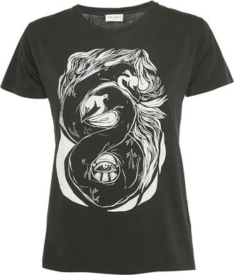 Saint Laurent x Grimmes T-shirt con stampa grafica - Nero