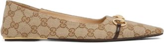 Gucci Schoenen, Dames, Beige, 37 EU, Katoen, Vittoria Ballerina Schoenen