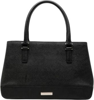 Burberry Pre-owned Vintage Tote Bag - Dames - Vintage Shopper - Zwart - ONE Size - Leer - Vintage