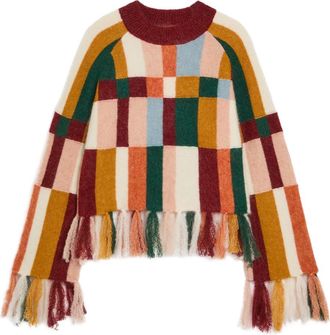 Alemais Alemais Marojerelle Checked Wool-blend Jumper - Multicoloured - Xxl (UK18 / Xxl)
