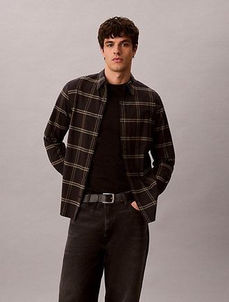 Calvin Klein Camisa de cuadros de algod&oacute;n Oxford