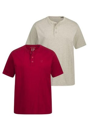 JP 1880 T-Shirt Henley Uomo A Mezza Manica - Basic Con Abbottonatura, Vestibilità Comoda, Lunghezza 74-86 Cm - Collezione JP1880