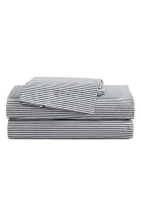 Tommy Hilfiger Highland Ticking Stripe Sheet Set in Navy at Nordstrom, Size Twin X-Long