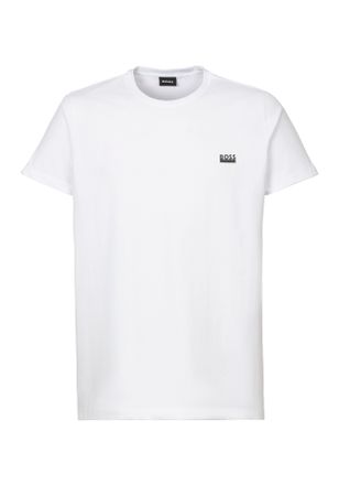 HUGO BOSS T-Shirt BOSS, Herren, Gr. XL, weiss (wei&szlig; 100), Jersey, Obermaterial: 100% Baumwolle, unifarben, regular fit normal, Rundhals, abgesteppte Kante, Shir