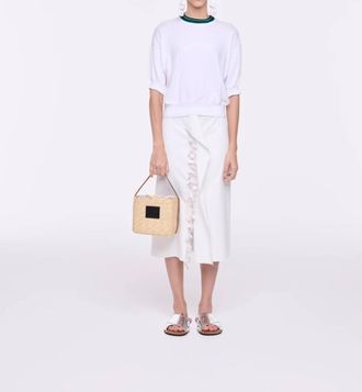Plan C Knitted Cotton Sweater In White