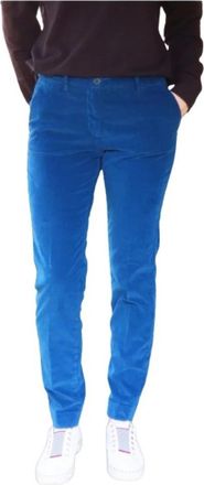 Mason's Velvet Straight Leg Broek - Dames - Slim Fit Broeken - Blauw - M - Katoen - Broeken