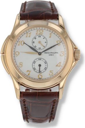 Patek Philippe Pre-owned Patek Philippe Calatrava GMT White Dial Mens Watch 5134J