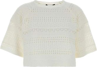 Max Mara Orche Top - Dames - Ronde hals truien - Wit - XS - Truien & Vesten