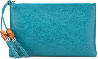 Gucci 2000-2015 Calfskin Bamboo clutch bag - Blue