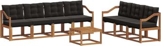 vidaXL Conjunto De Sof&aacute;s De Exterior 8 Uds. Natural Y Negro Vidaxl