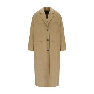 Max Mara Galosce Single-Breasted Coat - Dames - Mantel - Beige - S - Wol - Jassen