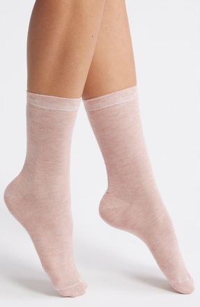 Nordstrom Lightweight Crew Socks in Pink Heather at Nordstrom, Size 9