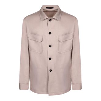 Tagliatore Heren, Overhemden, Beige, Maat: L Linnen