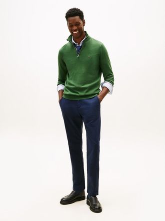 Tommy Hilfiger Mens Garment-Dyed Relaxed Tapered Knit Pant - Navy - 28W x 32L