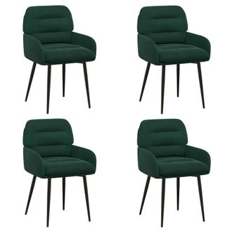 vidaXL Sedie Da Pranzo 4 Pz Velluto Verde Scuro 59 X 59,5 X 90 Cm Vidaxl