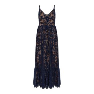 Michael Kors Corded Floral Lace Maxi Jurk - Dames - Feestkleedjes - Blauw - XS - Katoen - Kleedjes