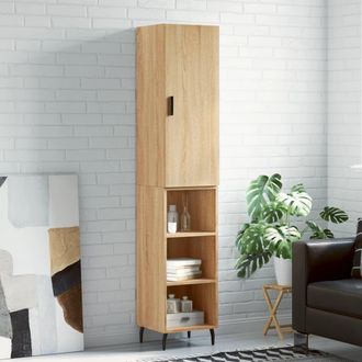 Berkfield Home Highboard Sonoma Oak 34.5x34x180 cm Engineered Wood in Brown