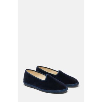 Scarosso Midnight Slippers in Blue - Velvet at Nordstrom, Size 40