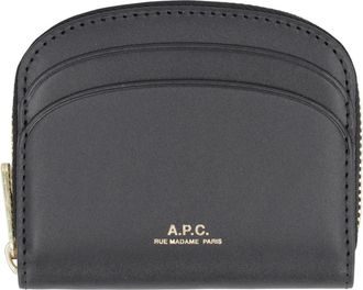 A.P.C. Demi-Lune Mini Compact Portemonnee - Dames - Portefeuilles - Zwart - ONE Size - Leer - Accessoires