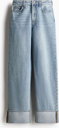 H&M Straight Turn-up Jeans - Blue