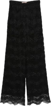 Twinset Wijde broek - Dames - Wijde Broeken - Zwart - M - Broeken