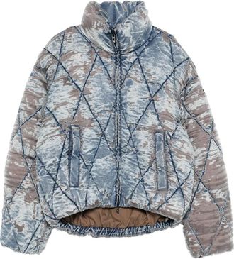 Diesel Giacca denim con effetto schiarito - Blu