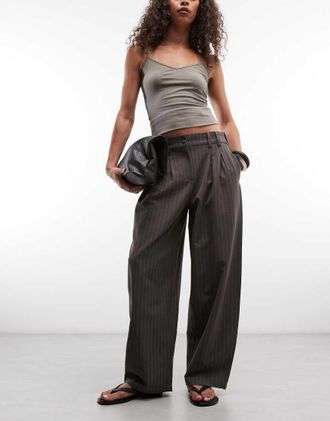 Daisy Street Pantaloni ampi a palloncino grigi gessati-Grigio