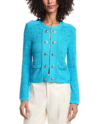 Milly Pointelle Knit Jacket