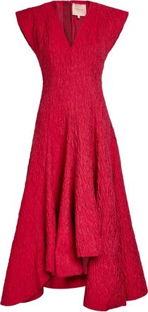 Roksanda Ilincic Sapha asymmetrische jurk met V-hals - Rood