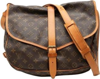 Louis Vuitton Pre-owned Saumur 35 - Dames - Pre-owned - Bruin - Maat: ONE Size Leer