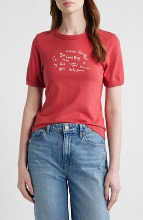 Rag & Bone Sweetheart Phrases Mica Cotton Graphic T-Shirt in Red at Nordstrom, Size X-Small