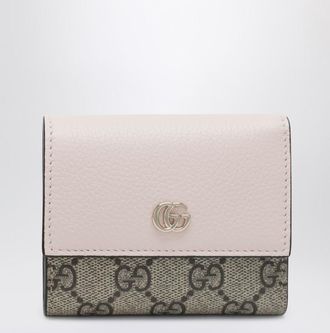 Gucci Mini Gg Marmont Wallet In Pink/Gg Supreme