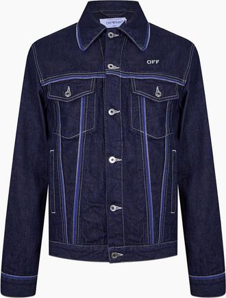 Off-white Mens Denim Jacket Regular Fit - Navy - Size: 40/Regular