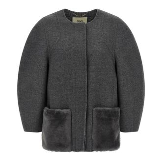 Fendi Blouson Cocoon - female - Fendi - Light Jackets - Gray - M - Jackets