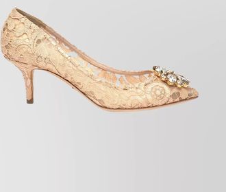 Dolce & Gabbana lace detail kitten heel pumps
