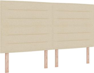 vidaXL Box Spring Bed with Mattress Cream 180 x 200 cm Fabric vidaXL