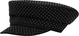 Karl Lagerfeld K/Autograph Studded Captain Cap - Dames - Petten - Zwart - ONE Size - Wol - Accessoires