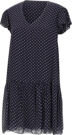 Kaos Short Dresses, female, Blue, Size: S Polka Dot Viscose Crepe Dress