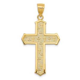 Diamond2Deal 14k Yellow Gold Passion Cross Pendant