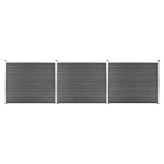 vidaXL Vidaxl - Juego De Paneles De Valla Wpc Negro 526x146 Cm