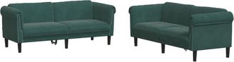 vidaXL Vidaxl - Juego De Sof&aacute;s 2 Piezas Terciopelo Verde Oscuro