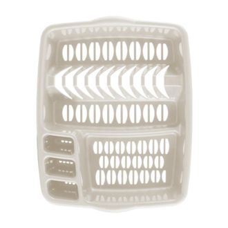 TJ Hughes Plastic Dish Drainer-460 x 370 x 90mm - Taupe - TJ Hughes