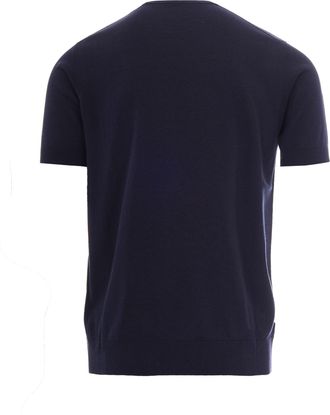 Paolo Pecora Mens T-Shirt Blue Knit Silk T-Shirts And Polos