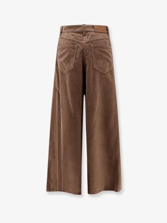 Brunello Cucinelli Womens Maxi Corduroy Trousers Brown Cotton